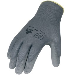 Gants EN 388 cat. II T. 10 gris nylon avec polyuréthane EN 388 cat. II 12 paires ASATEX