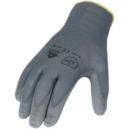 Gants EN 388 cat. II T. 10 gris nylon avec polyuréthane EN 388 cat. II 12 paires ASATEX
