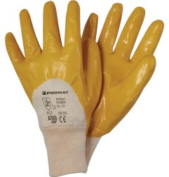 Gants Ems T. 10 jaune revêtement nitrile particu. performant EN 388 cat. II 12 paires PROMAT