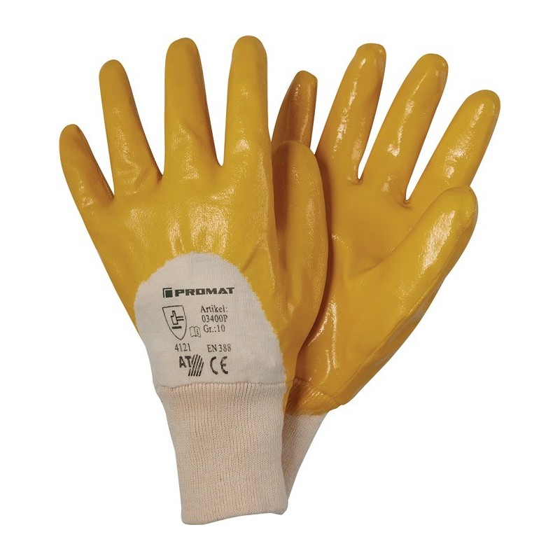 Gants Ems T. 10 jaune revêtement nitrile particu. performant EN 388 cat. II 12 paires PROMAT Gants Ems T. 10 jaune revêtement nitrile particu. performant EN 388 cat. II 12 paires PROMAT