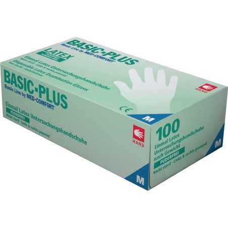 Gants jetables Basic Plus taille L beige clair Latex EN 455 cat. I 1 boîte AMPRI