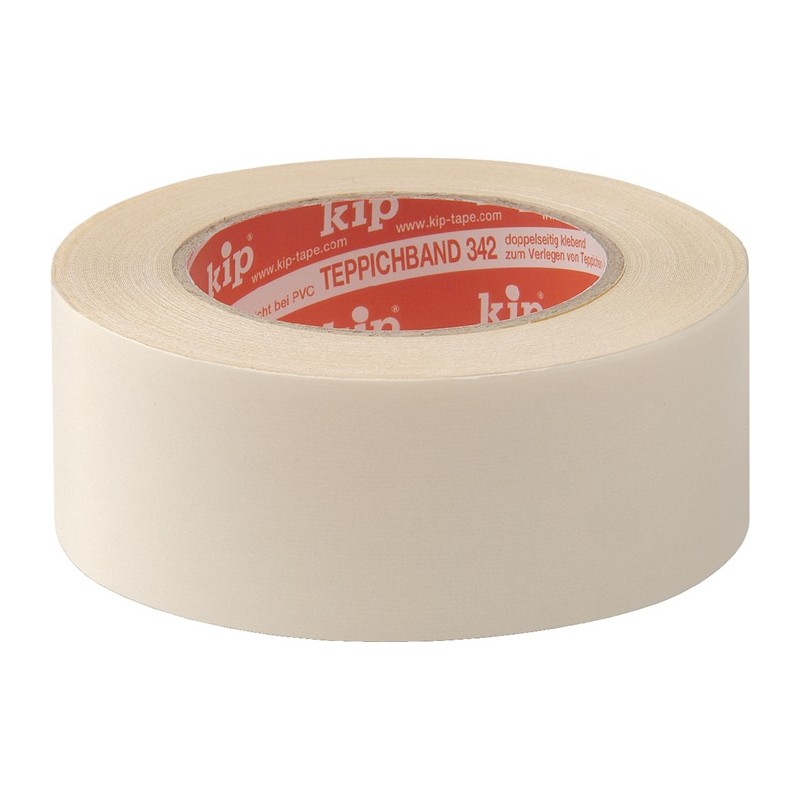 Ruban adhésif textile pour moquette 342 longueur 25 m largeur 50 mm beige rouleau KIP Ruban adhésif textile pour moquette 342 longueur 25 m largeur 50 mm beige rouleau KIP