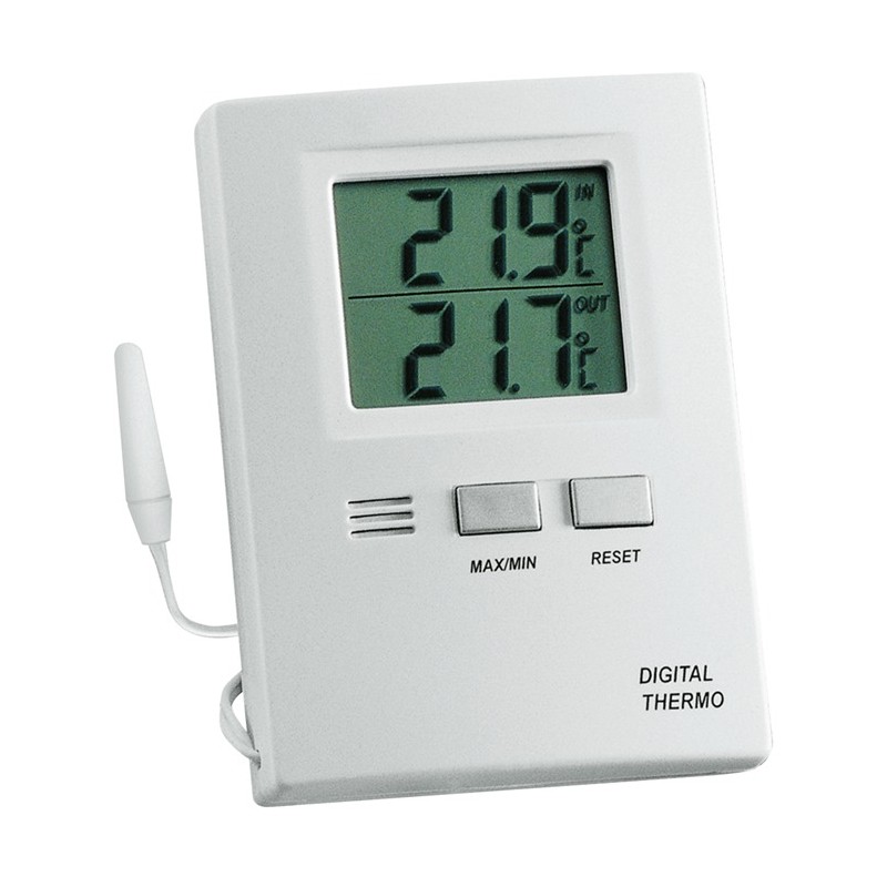 Thermomètre plage de mesure ext. -50 à 70 degr. C / int. -10 à 60 degr. C H85xl60xP15 mm plastique TFA Thermomètre plage de mesure ext. -50 à 70 degr. C / int. -10 à 60 degr. C H85xl60xP15 mm plastique TFA