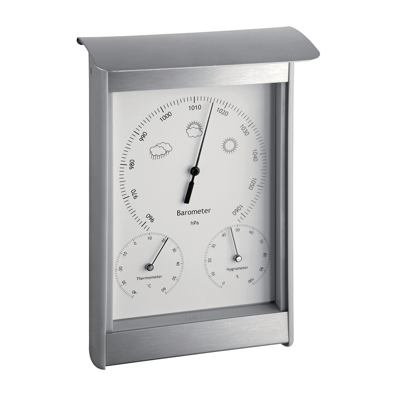 Station météorologique H215xl145xP70 mm argent/blanc aluminium/plastique pour int./ext. TFA Station météorologique H215xl145xP70 mm argent/blanc aluminium/plastique pour int./ext. TFA