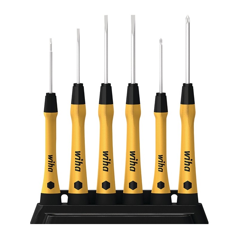 Jeu tournevis mécanique de précision 270PK601 6 pièces fente/PH ESD WIHA