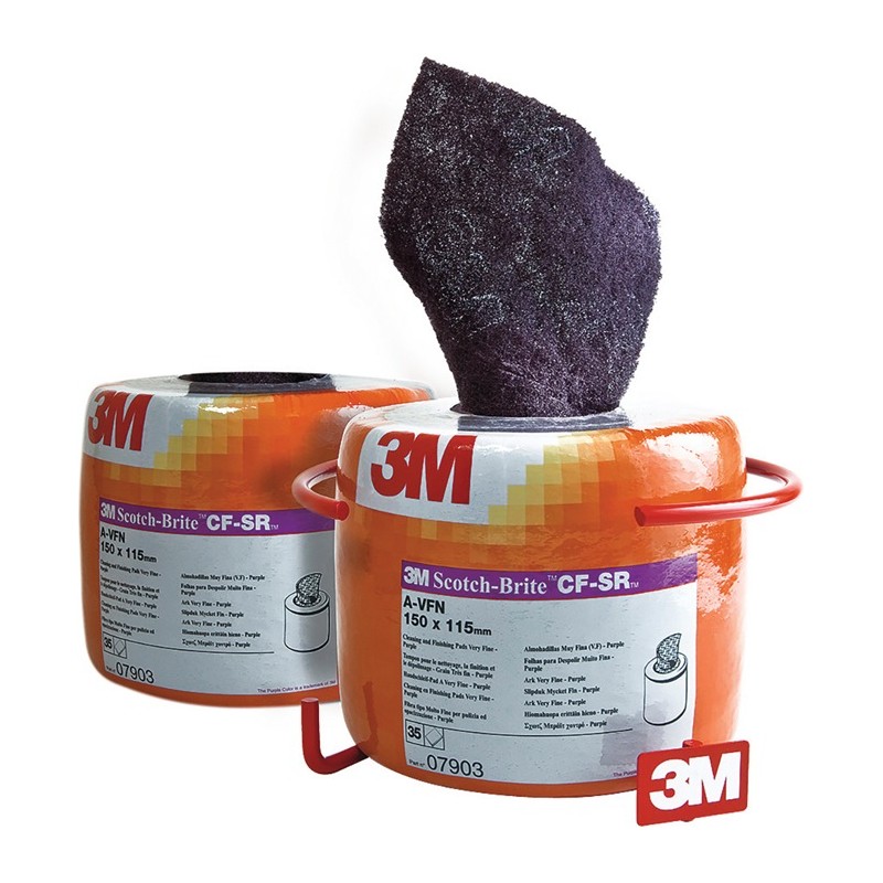 Pad à main Scotch Brite CF-SR L115xl150 mm very fine 400 violet 3M Pad à main Scotch Brite CF-SR L115xl150 mm very fine 400 violet 3M
