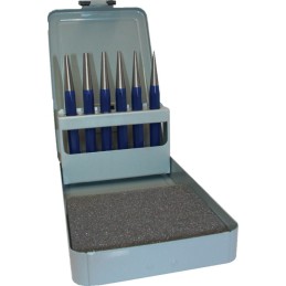 Jeu de chasse-pointes 6 pièces 1-2-3-4-5 +D. pointeau 4 mm Coffret en métal PROMAT