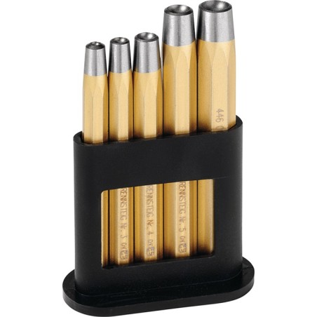 Set daligneurs de tête de rivet DIN 6435 5 pièces D. de rivet 2-6 mm RENNSTEIG