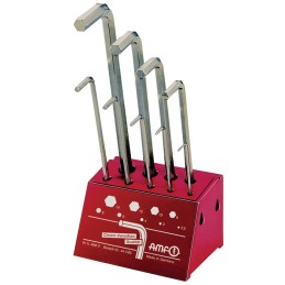 Jeu de clés mâles coudées 911L-WM9 9 pcs. support datelier SW 2,5-14 mm long acier CV AMF