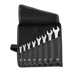 Jeu de clés mixtes  8 pces ouv. de clé 8-19 mm forme A CV-acier en pochettes pliable  PROMAT