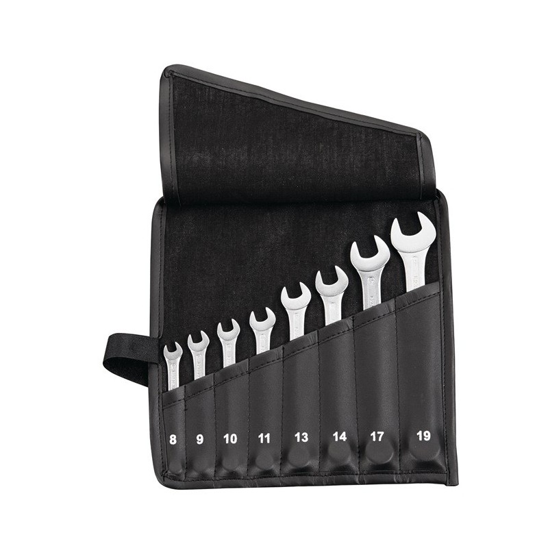 Jeu de clés mixtes 8 pces ouv. de clé 8-19 mm forme A CV-acier en pochettes pliable PROMAT Jeu de clés mixtes 8 pces ouv. de clé 8-19 mm forme A CV-acier en pochettes pliable PROMAT