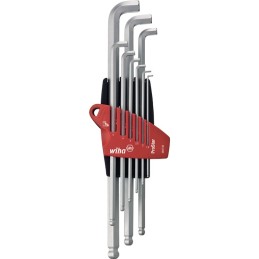 Jeu de clés mâles coudées 369T S9 9 pcs. support ProStar SW 1,5-10 mm long tête sphérique acier CV WIHA