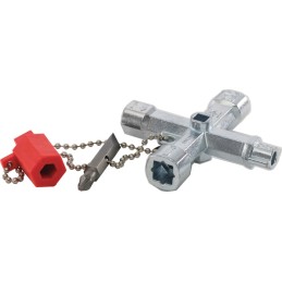 Clé d'armoire de commande Doublehead Key 10 fonctions fonctions avec adaptateur dembout