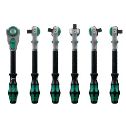 Cliquet pivotant et réversible Zyklop Speed 1/4 po. nombre de dents 72 longueur 152 mm Poignée bicomposant WERA