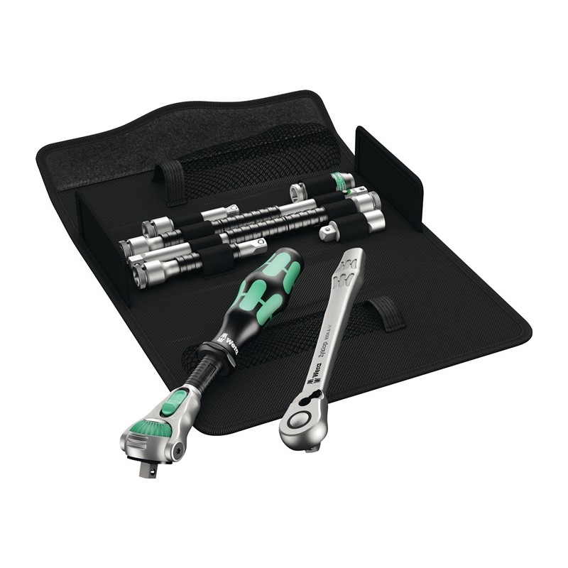 Jeu de cliquets KK Zyklop MS1 8 pièces pochette pliable WERA Jeu de cliquets KK Zyklop MS1 8 pièces pochette pliable WERA