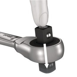 Cliquet réversible Zyklop Metal push 3/8 po. 76 dents longueur 222 mm avec carré traversant imperdable WERA