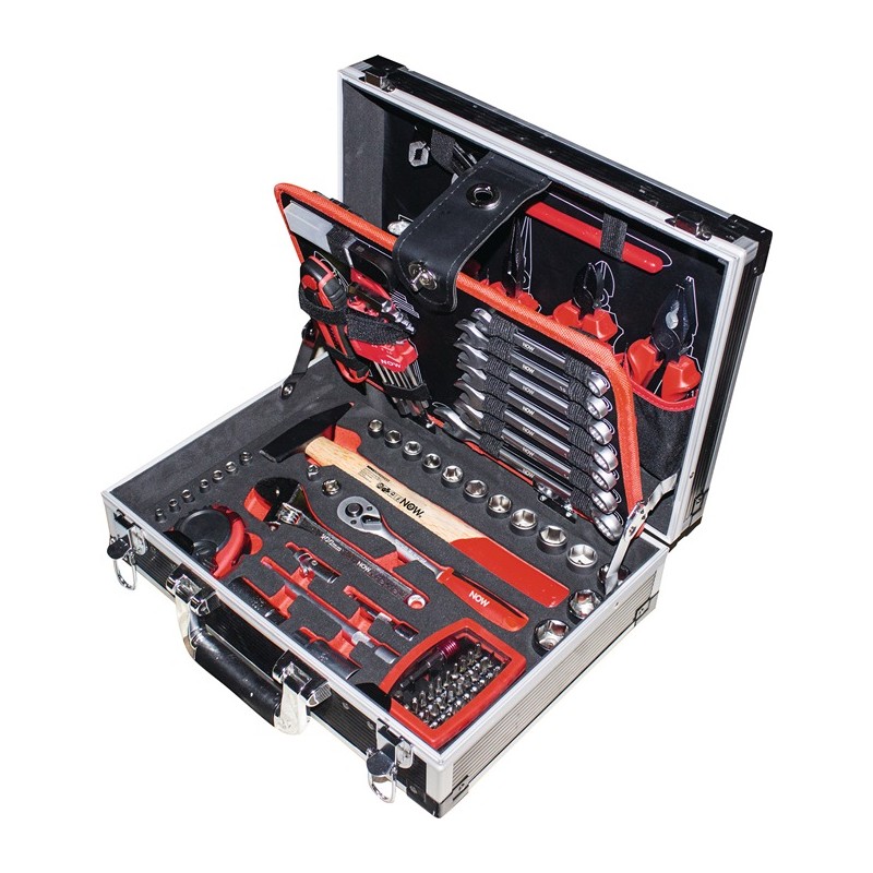Assortiment d outils 105 pièces dans une mallette en aluminium NOW Assortiment d outils 105 pièces dans une mallette en aluminium NOW