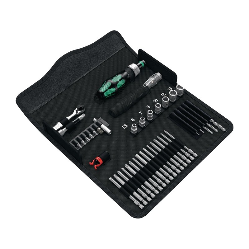 Jeu d outils KK H1 41 pièces construction bois pochette pliable WERA Jeu d outils KK H1 41 pièces construction bois pochette pliable WERA