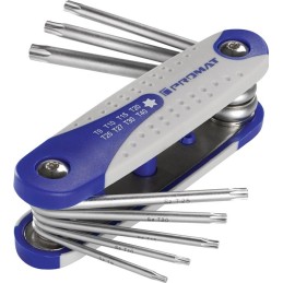 Jeu de tournevis  8 pces support pliable T9 - T40   PROMAT