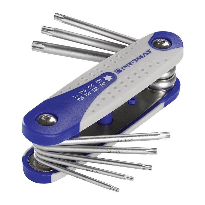 Jeu de tournevis 8 pces support pliable T9 - T40 PROMAT Jeu de tournevis 8 pces support pliable T9 - T40 PROMAT