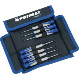 Jeu de tournevis de mécanique précision avec tête de centrage 7 pièces fente / PH dans pochette nylon  PROMAT