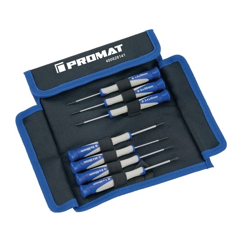 Jeu de tournevis de mécanique précision avec tête de centrage 7 pièces fente / PH dans pochette nylon PROMAT Jeu de tournevis de mécanique précision avec tête de centrage 7 pièces fente / PH dans pochette nylon PROMAT