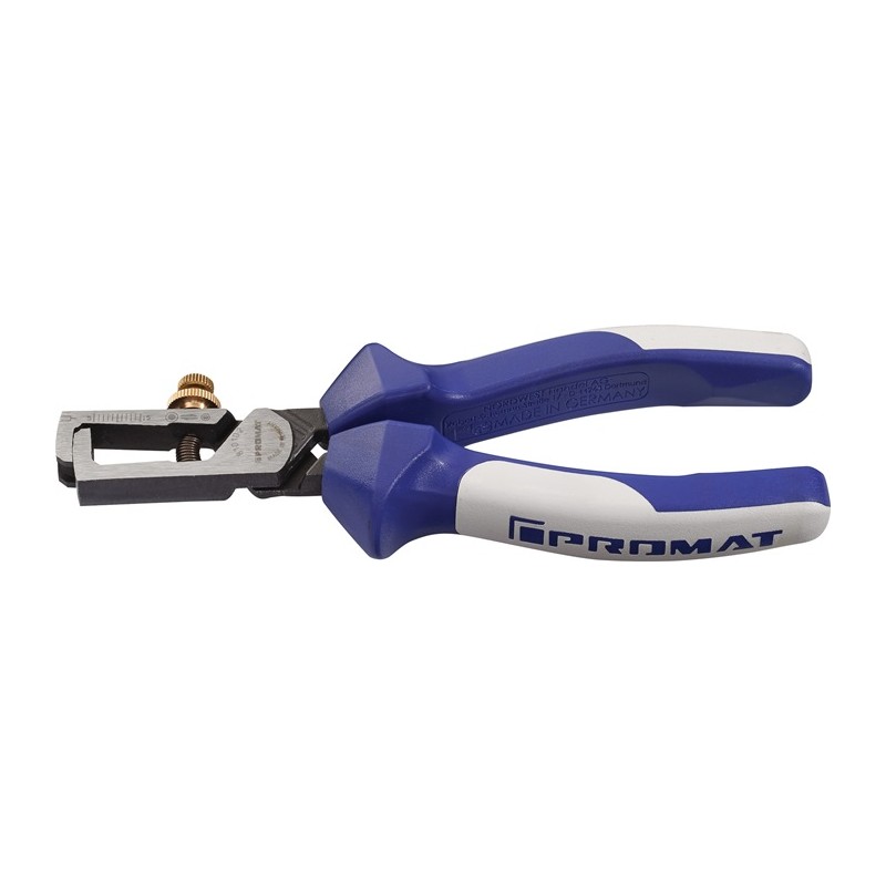 Pince à dénuder longueur 160 mm chromé gaines muticomposant avec ressort douverture PROMAT Pince à dénuder longueur 160 mm chromé gaines muticomposant avec ressort douverture PROMAT