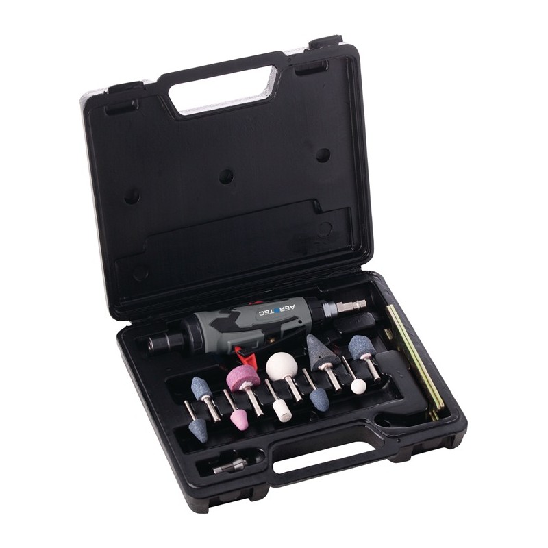 Set de meuleuses pneumatiques 25000 min-¹ 3 + 6 mm AEROTEC Set de meuleuses pneumatiques 25000 min-¹ 3 + 6 mm AEROTEC