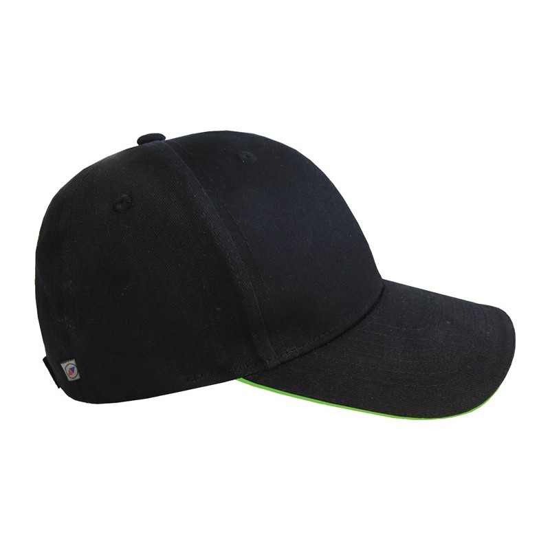 Casquette Terrax Workwear universel noir/limette 100 % coton TERRAX Casquette Terrax Workwear universel noir/limette 100 % coton TERRAX