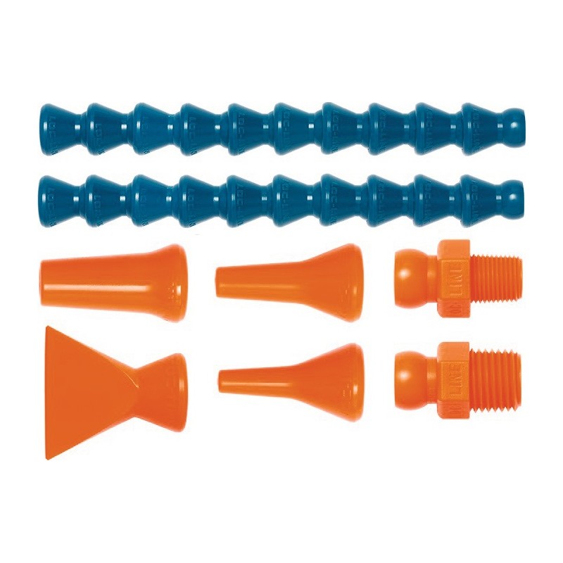 Kit tuyaux pour lubrifiant réfrigérant taille 1/4 po. 8 pièces LOC-LINE Kit tuyaux pour lubrifiant réfrigérant taille 1/4 po. 8 pièces LOC-LINE