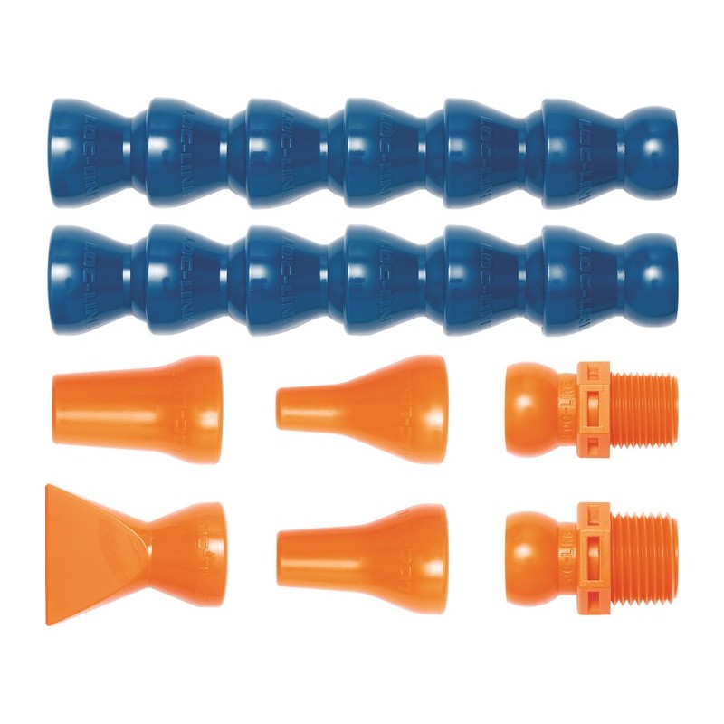 Kit tuyaux pour lubrifiant réfrigérant taille 1/2 po. 8 pièces LOC-LINE Kit tuyaux pour lubrifiant réfrigérant taille 1/2 po. 8 pièces LOC-LINE