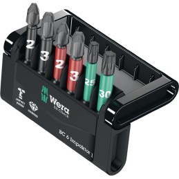 Assortiment d’embouts Bit-Check 6 Impaktor 1 6-pces PH/PZD/T diamanté  WERA
