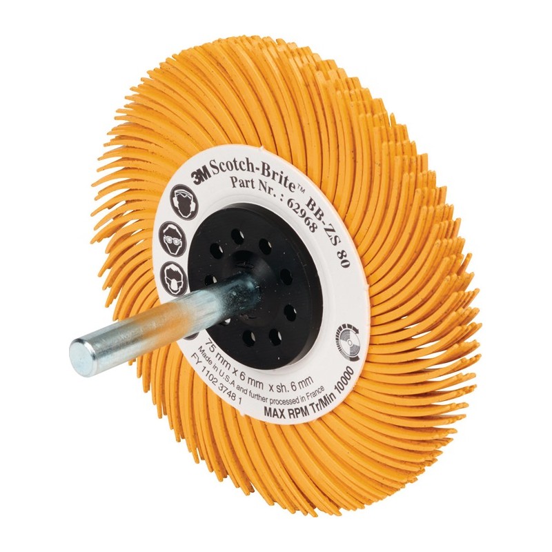 Brosse-disque radiale BB-ZS type C D. 50,8 mm granulation 80 jaune 15000 min-¹ 3M Brosse-disque radiale BB-ZS type C D. 50,8 mm granulation 80 jaune 15000 min-¹ 3M