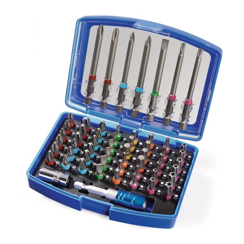 Assortiment d’embouts 56 pcs. plat/PH/PZD/TX/TX, alésage/6KT 57pcs.fente/PH/PZD/TX/TX PROMAT Assortiment d’embouts 56 pcs. plat/PH/PZD/TX/TX, alésage/6KT 57pcs.fente/PH/PZD/TX/TX PROMAT