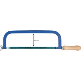 Monture de scie en métal longueur de lame 300 mm 24 dents/po. manche en bois revêtement par poudre PROMAT