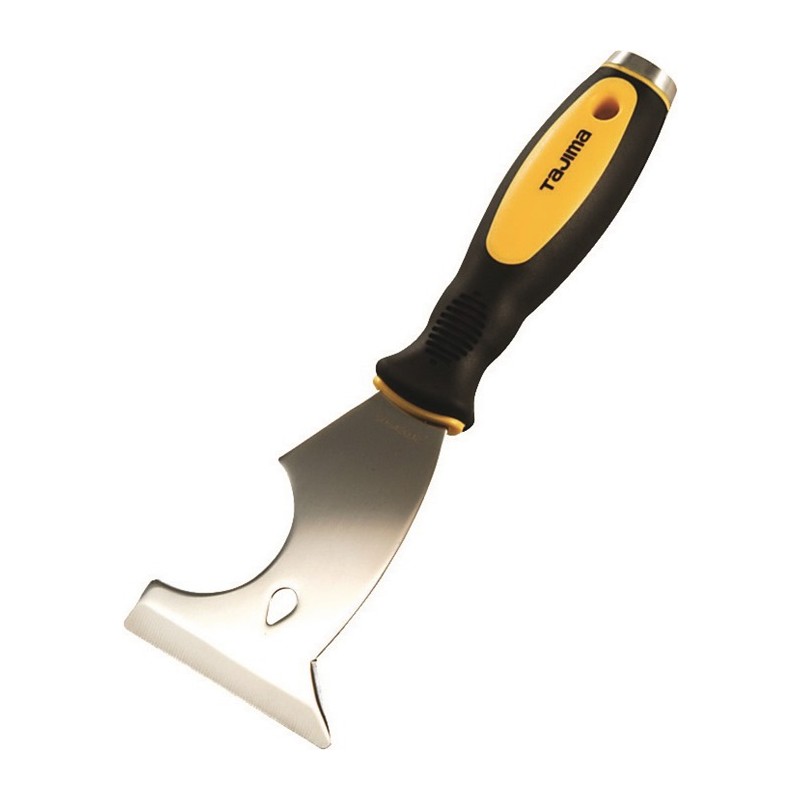 Spatule multifonction largeur 75 mm acier antirouille avec extract. de clous Poignée bicomposant TAJIMA Spatule multifonction largeur 75 mm acier antirouille avec extract. de clous Poignée bicomposant TAJIMA