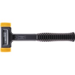 Maillet à frappe amortie SECURAL D. de la tête 30 x 40 mm Hickory antirebond mi-dur polyuréthane jaune HALDER