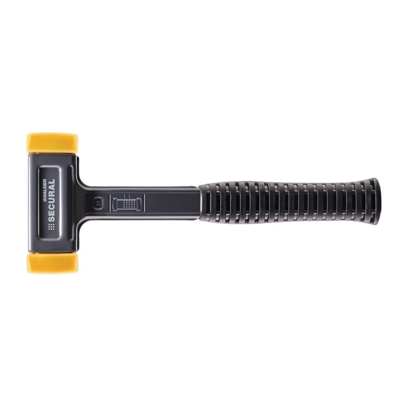 Maillet à frappe amortie SECURAL D. de la tête 30 x 40 mm Hickory antirebond mi-dur polyuréthane jaune HALDER Maillet à frappe amortie SECURAL D. de la tête 30 x 40 mm Hickory antirebond mi-dur polyuréthane jaune HALDER