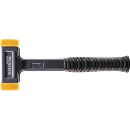 Maillet à frappe amortie SECURAL D. de la tête 30 x 40 mm Hickory antirebond mi-dur polyuréthane jaune HALDER