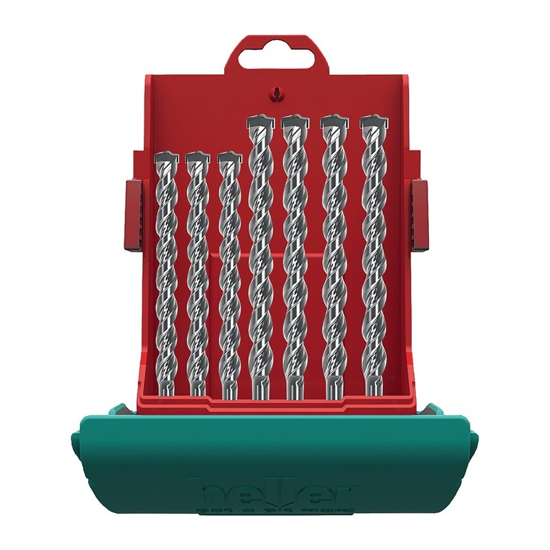 Jeu de forets marteaux MAXXBOX Bionic Pro SDS-plus 7 pièces SDS-Plus boîte en plastique HELLER Jeu de forets marteaux MAXXBOX Bionic Pro SDS-plus 7 pièces SDS-Plus boîte en plastique HELLER