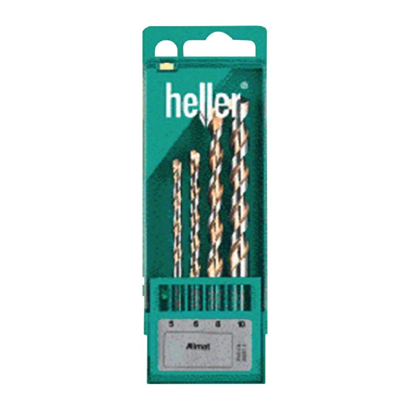 Jeu de forets universels Allmat 4 pièces D. 5, 6, 8, 10 mm tige cylindr. HELLER Jeu de forets universels Allmat 4 pièces D. 5, 6, 8, 10 mm tige cylindr. HELLER