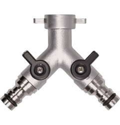 Distributeur à deux voies GEKA plus laiton nickelé filet int. 3/4 po. GEKA