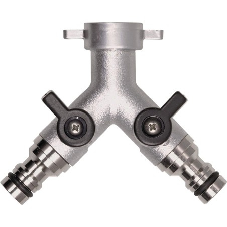 Distributeur à deux voies GEKA plus laiton nickelé filet int. 3/4 po. GEKA