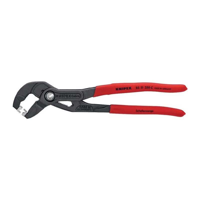Pince KNIPEX à colliers pour tuyau longueur totale 250 mm tête grise atramentée revêtement en plastique KNIPEX