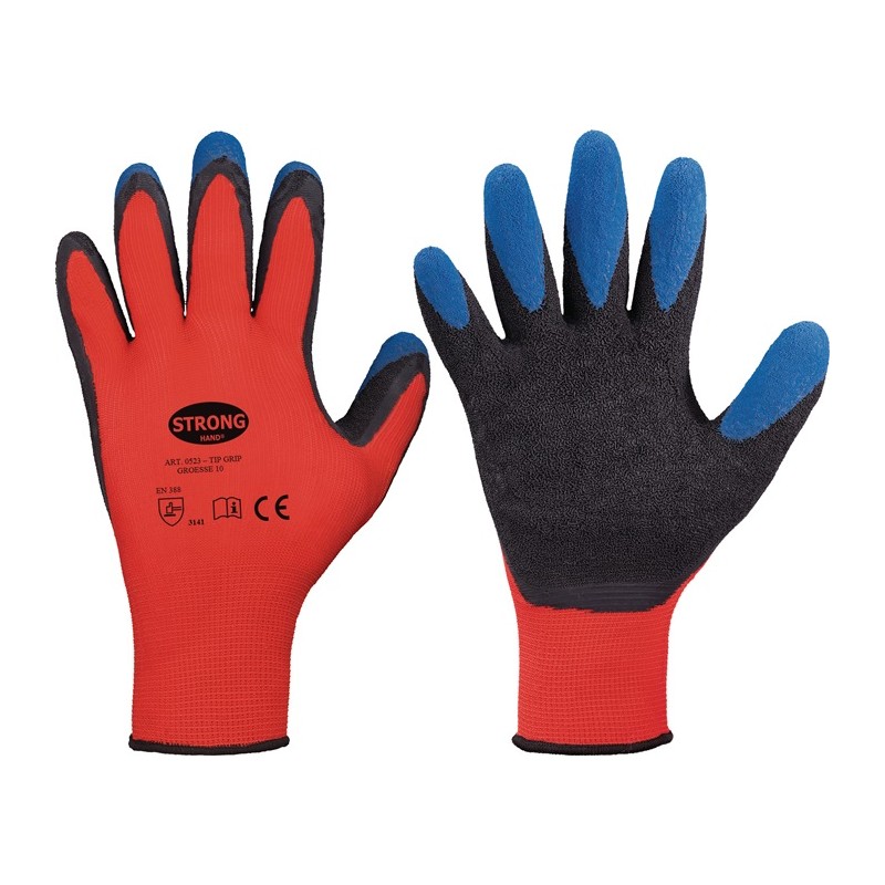 12 paires Gants Tip Grip taille 11 rouge/noir/bleu STRONGHAND 12 paires Gants Tip Grip taille 11 rouge/noir/bleu STRONGHAND