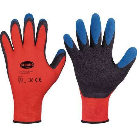12 paires Gants Tip Grip taille 11 rouge/noir/bleu STRONGHAND