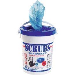 Lingette nettoyante pour les mains sans utilisation deau 72 pièces 1 seau SCRUBS