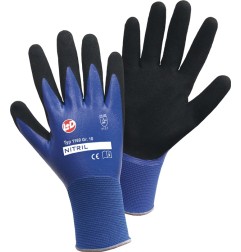 Gants Nitril Aqua taille 8 bleu/noir nylon avec double nitrile EN 388 catégorie EPI II LEIPOLD+DÖHLE