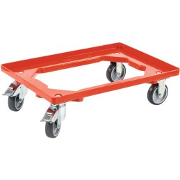 Chariot à caisse capacité charge 250 kg pneus caoutchouc L605xl405 mm plastique rouge ALLIT