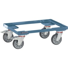 Chariot à caisse capacité de charge 250 kg pneus en TPE L605xl405 mm cornière bleu pigeon, RAL 5014 PROMAT